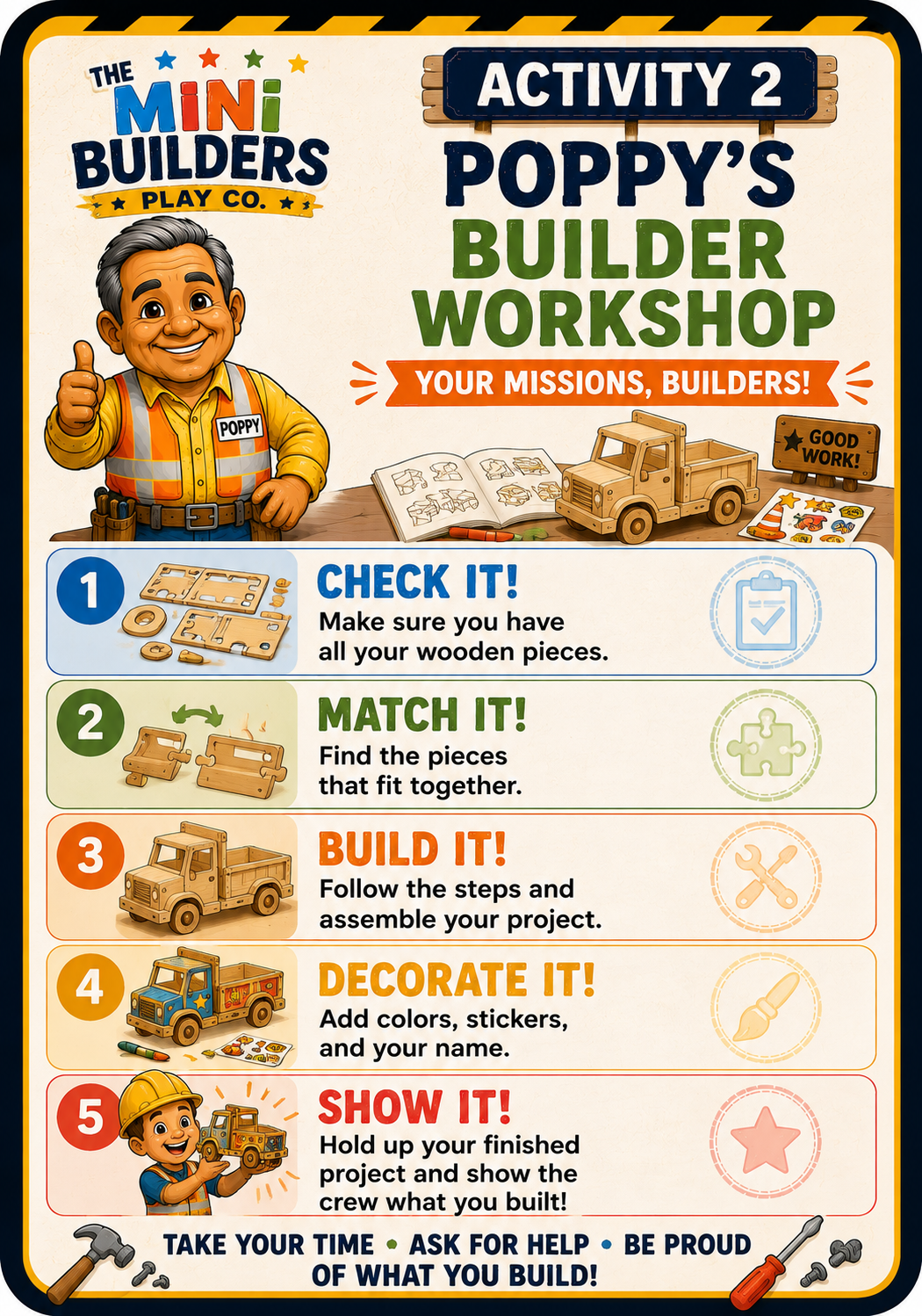 Activity 2 Poppy's Builder Workshop training card
