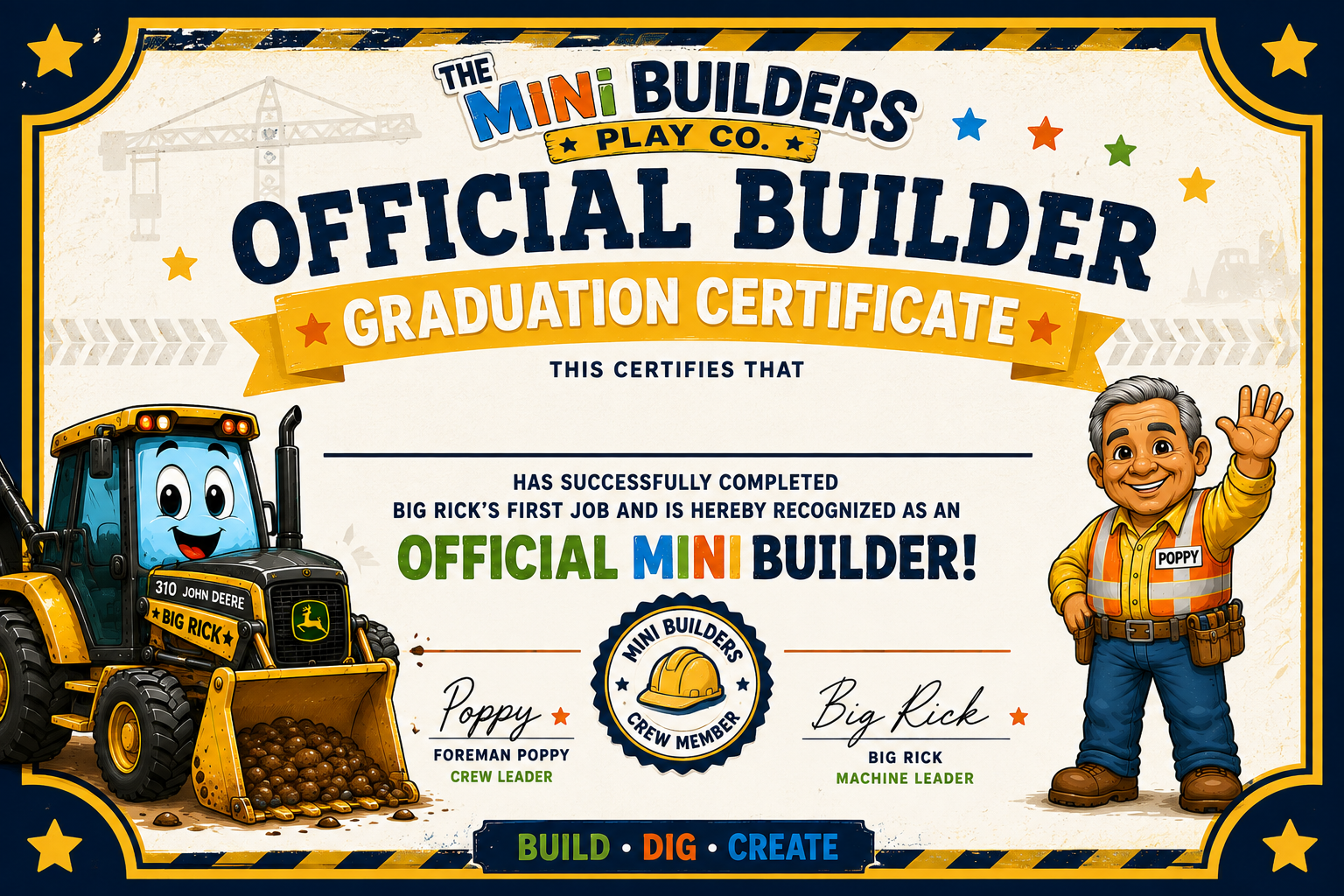 Official Builder Graduation Certificate